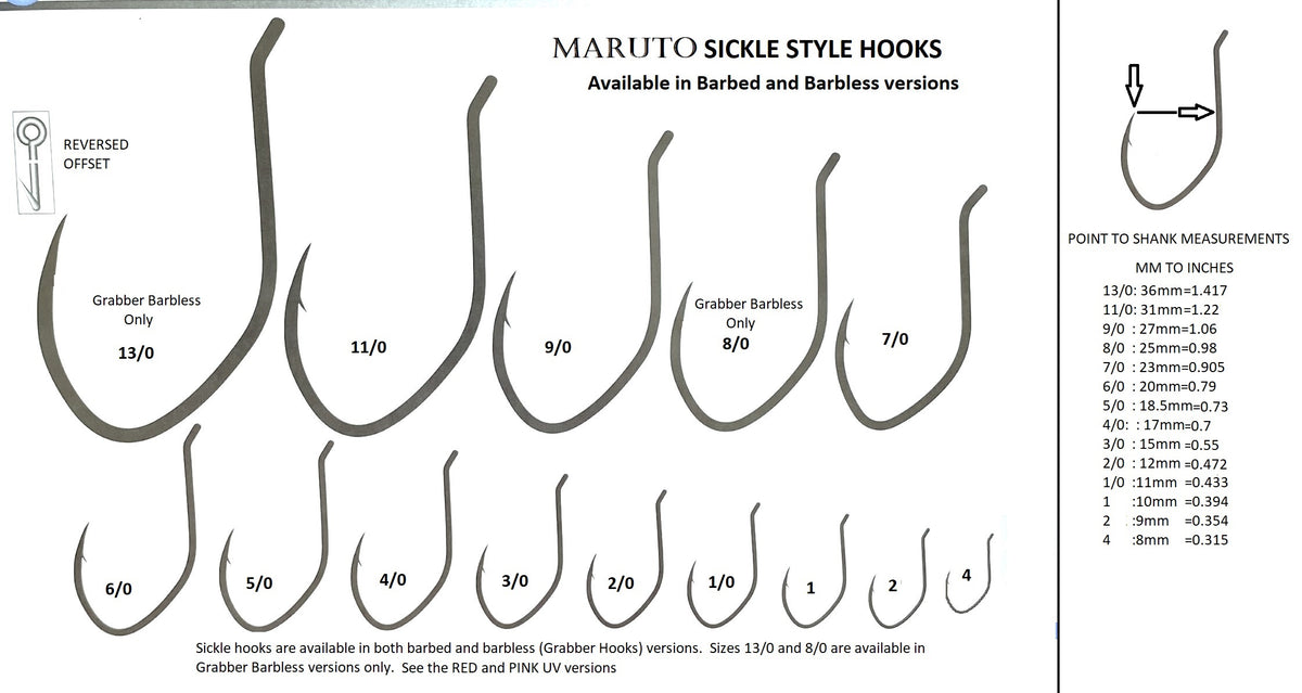2 Six Packs Matzuo 18  Fluorcarbon Sickle Hooks Size 4/0 & Size 1