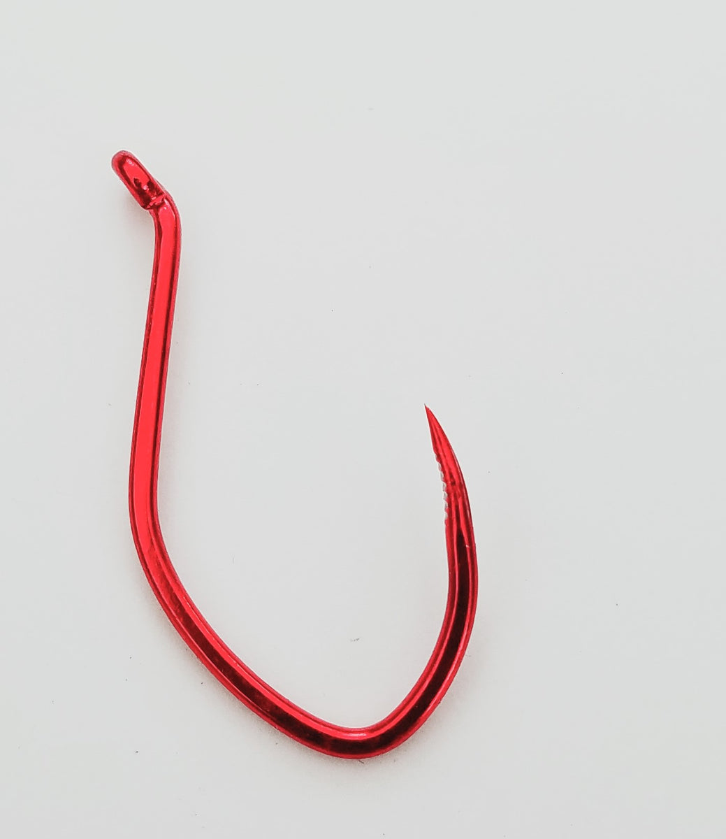 Barbless sickle hook: RED Maruto® – Angler Innovations