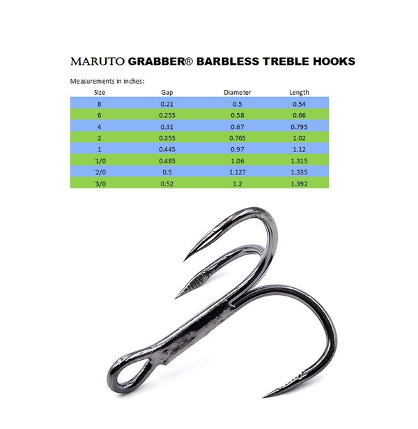 Barbless Treble-RED Size 4-8