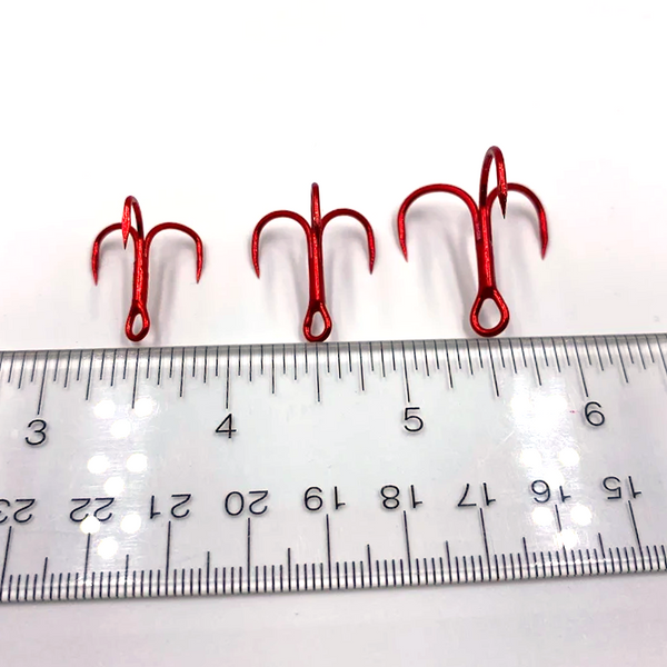 barbless fishing hooks sizes Barbless Treble-RED Size 4-8