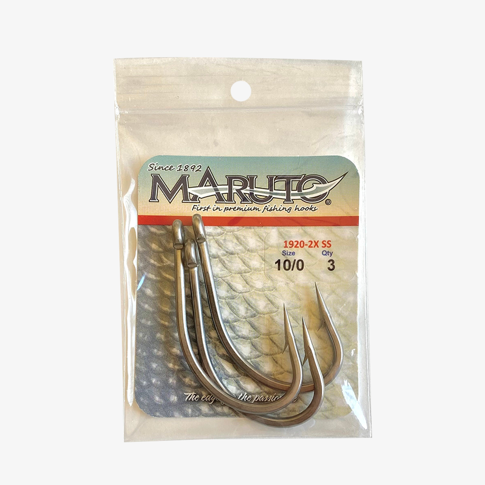 1920-2X Stainless Steel Hook by Maruto Size 1/0 10 pack 1920-2X Stainless Steel Hook by Maruto Size 1/0 10 pack