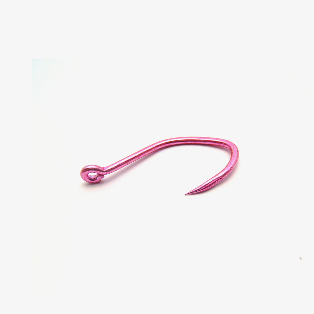 Barbless Grabber Sickle hook in Pink UV 1/0 24 pack
