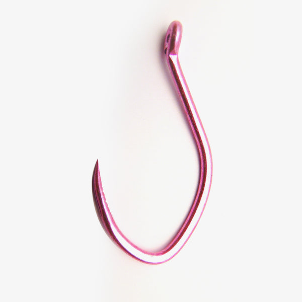 Barbless Grabber Sickle hook in Pink UV 1/0 24 pack
