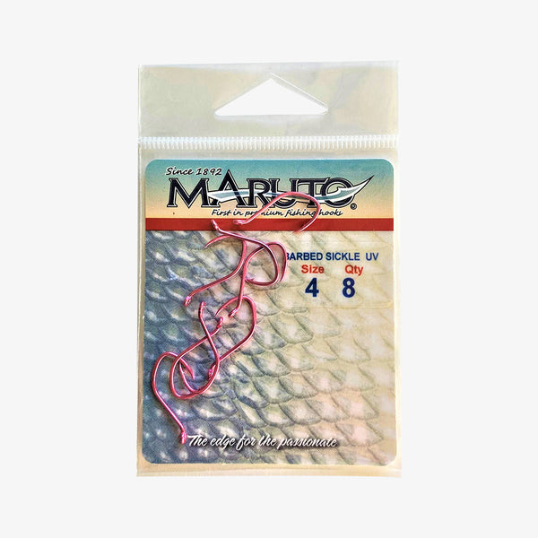 brominated vegetable oil tiny fish hooks PINK UV 8832TUE Barbed 2-8 pack