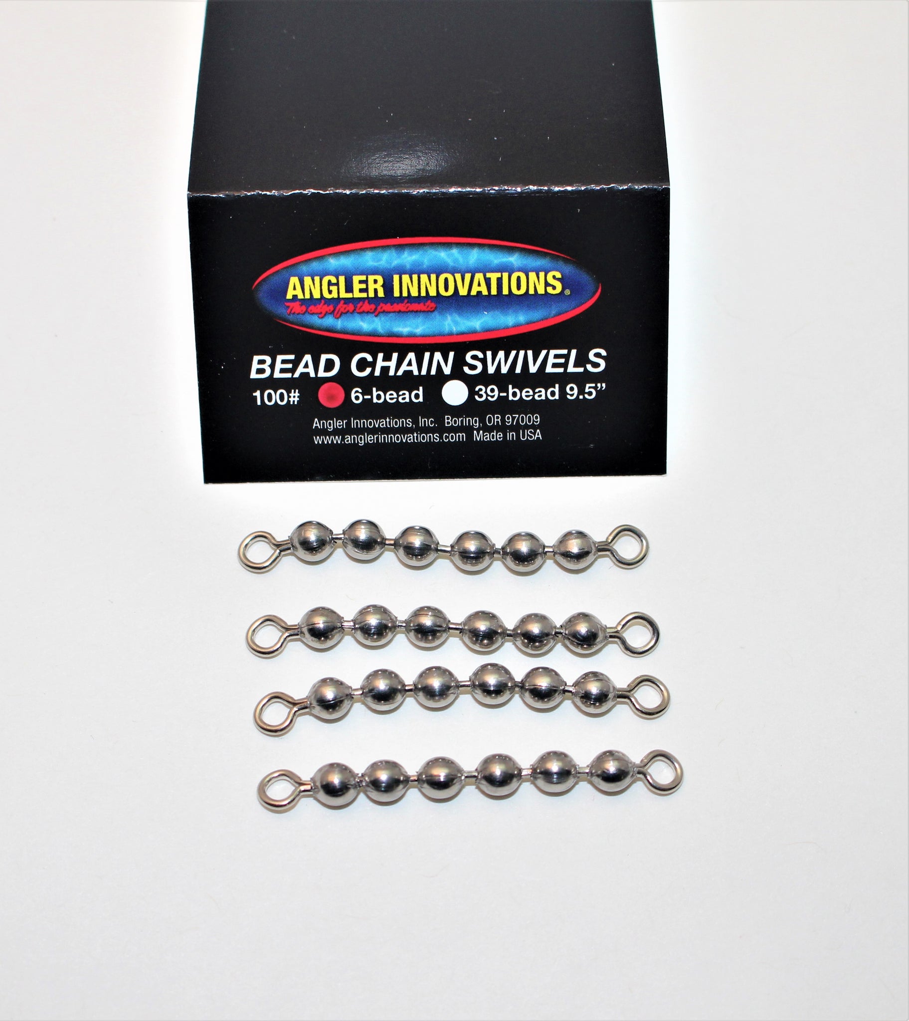 Bead Chain Swivels: standard length and extra-long sizes.