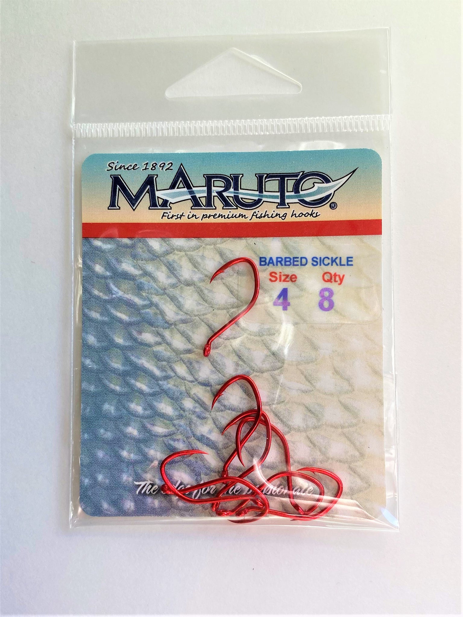 Red Barbed Sickle by Maruto Sz 4 8 Pack