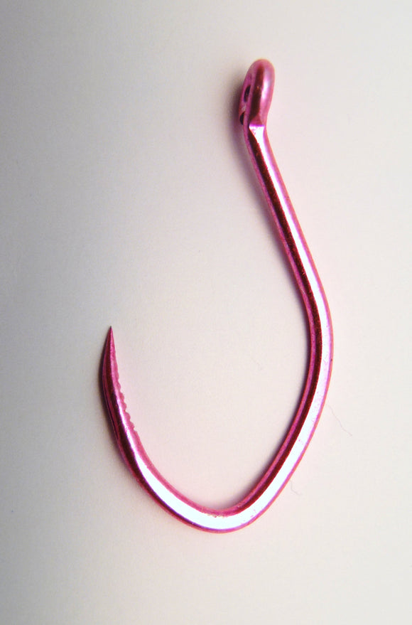 Barbless Grabber Sickle hook in Pink UV